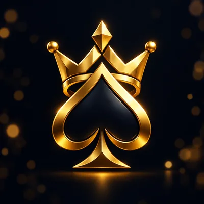 Casino ID gold spade and crown monogram logo mark